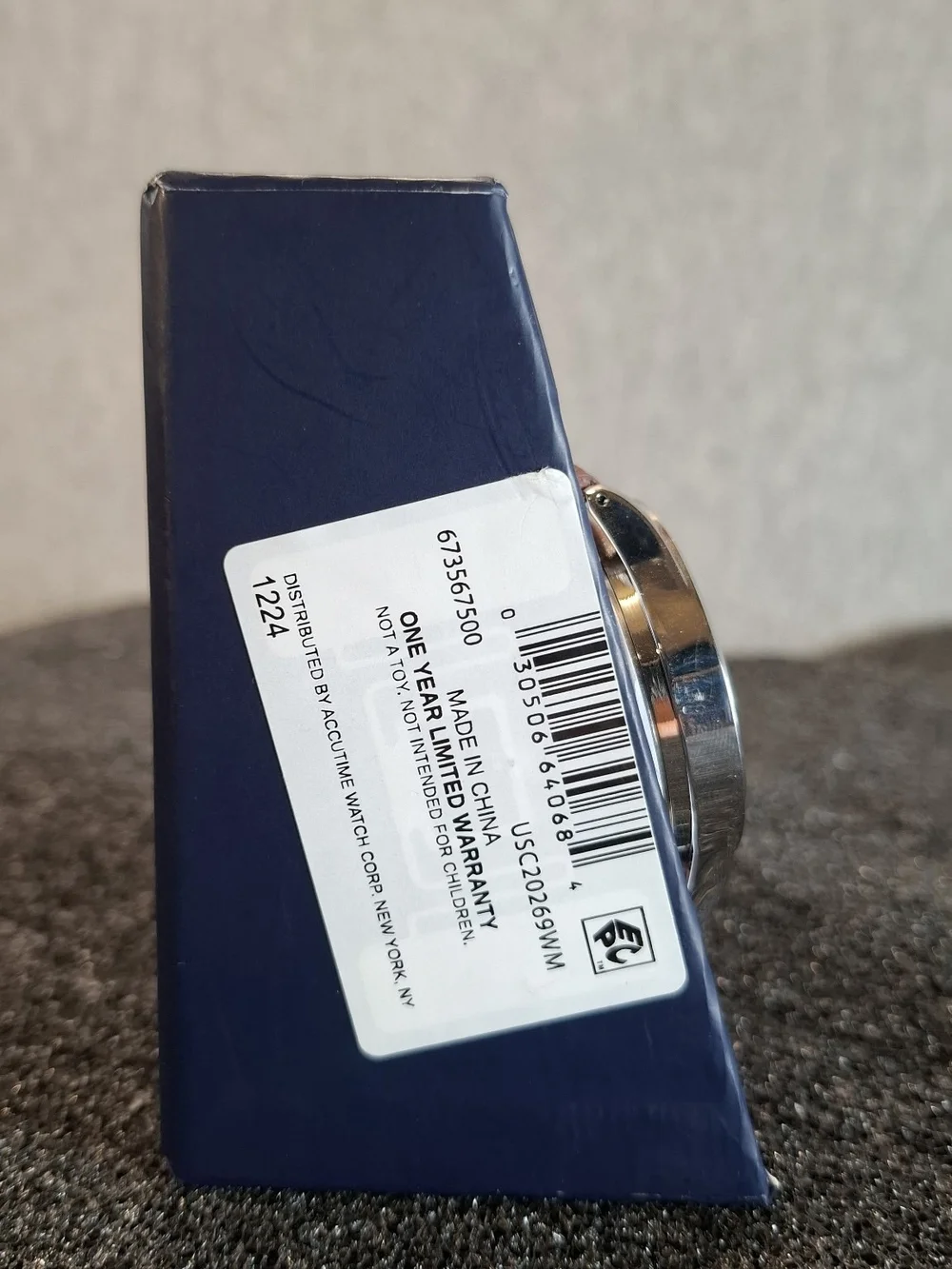 U.S. Polo Assn. Men's Blue Dial Brown Leather Strap Watch with Gold Accents